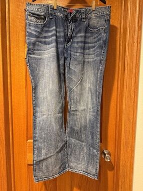Men's Bootcut Jeans in Light Blue Faded Wash